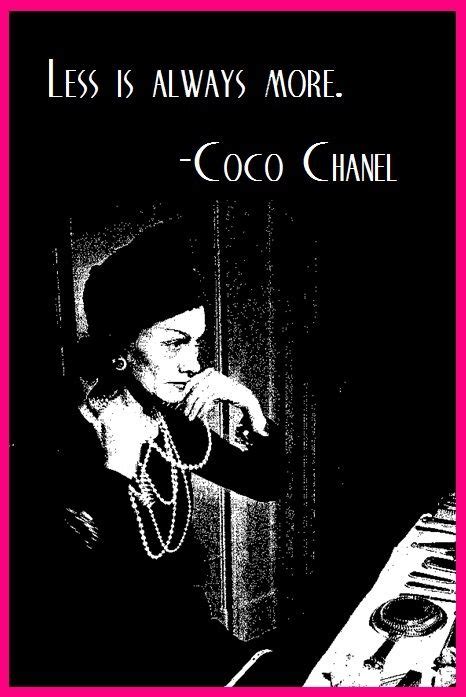 coco chanel less is more quote.